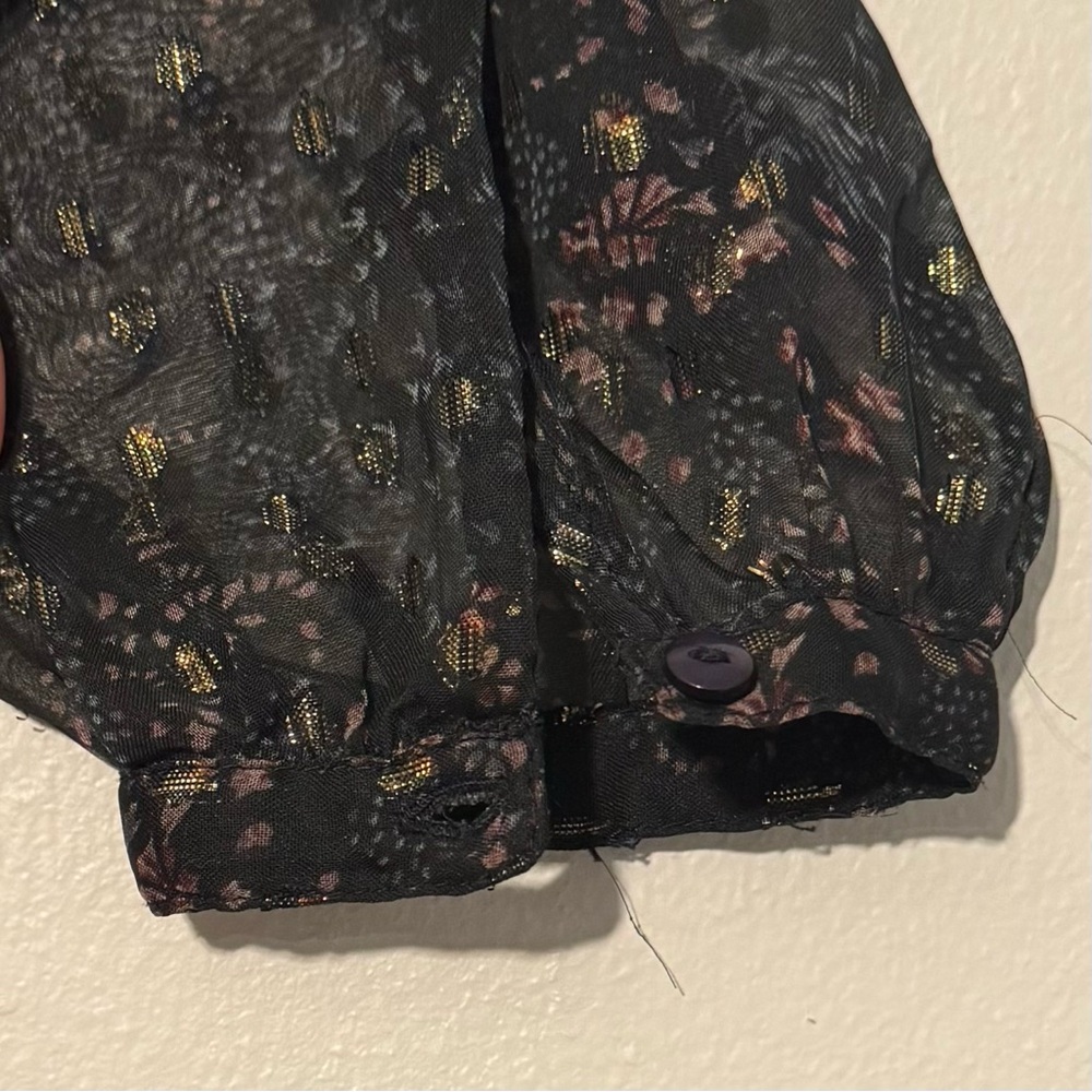 Zara Girls Embroidered Boho Dress – Size 8 (128 cm) – Black Floral Sheer Overlay - Picture 5 of 5